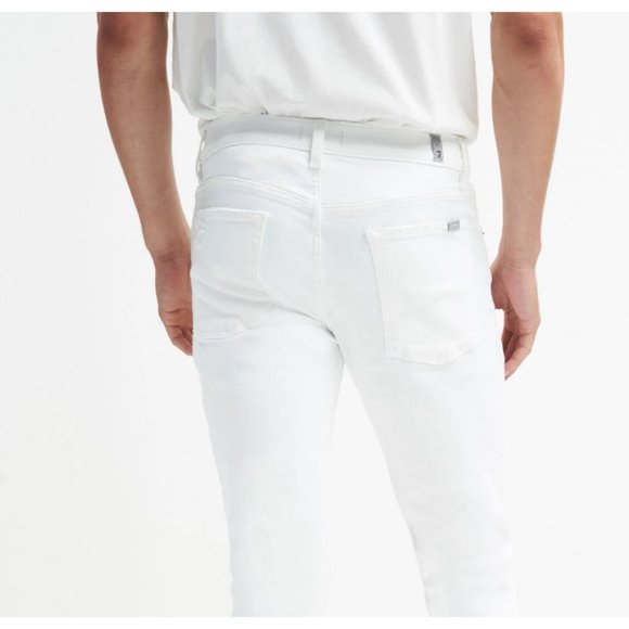 7 For All Man Kind. Cut Knee Paxtyn Men's jeans. NWT. All White. Slim fit - Picture 2 of 8